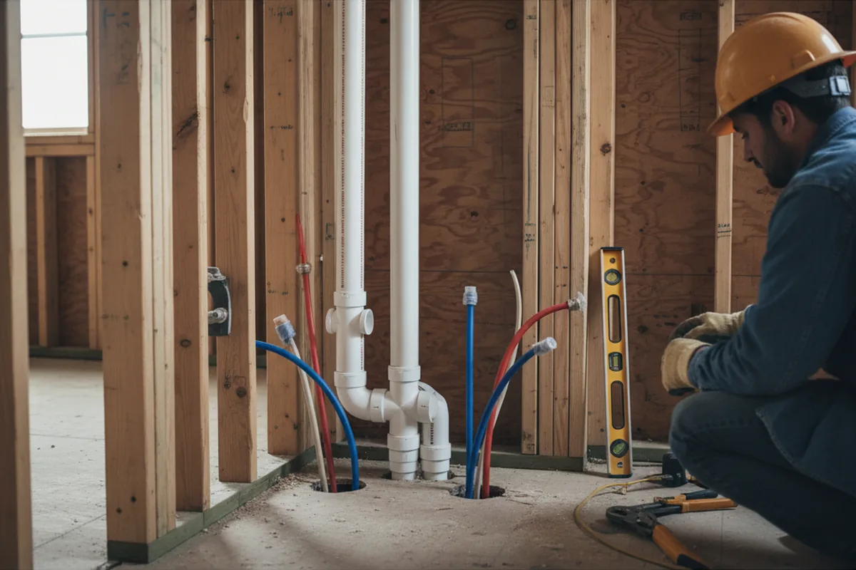Drain and supply rough-in during Toilet Repair and Installation in Gridley
